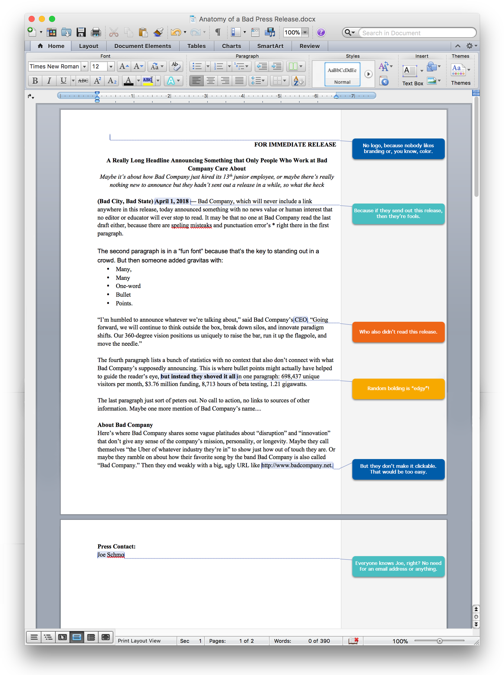 Anatomy of a Bad Press Release