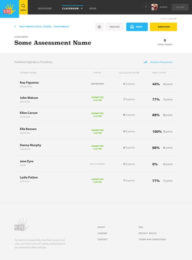 Kids Discover Onlinse Assessments